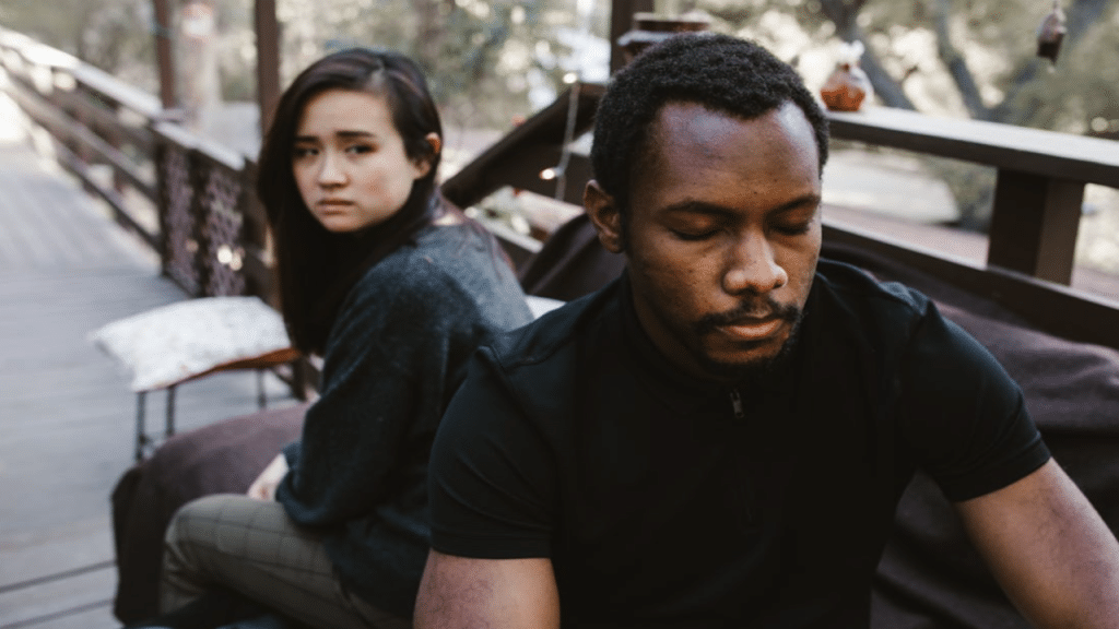 A couple looking upset 