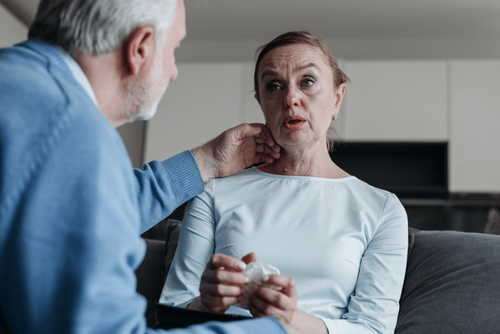 A Woman Sitting on the Couch