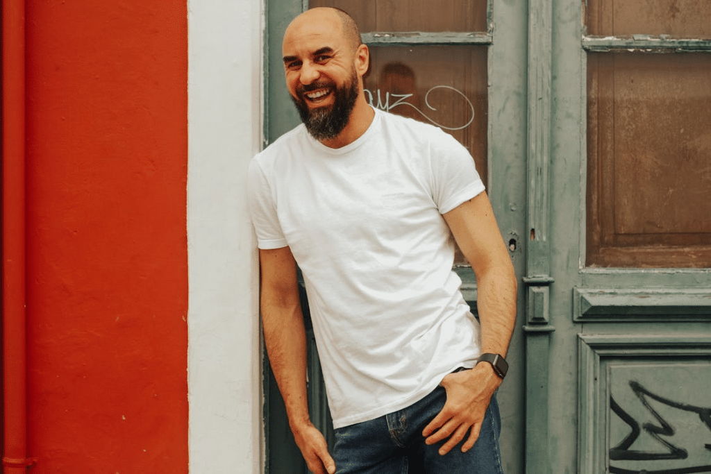 Smiling Man in T-shirt