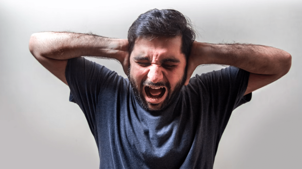 A man looking frustrated
