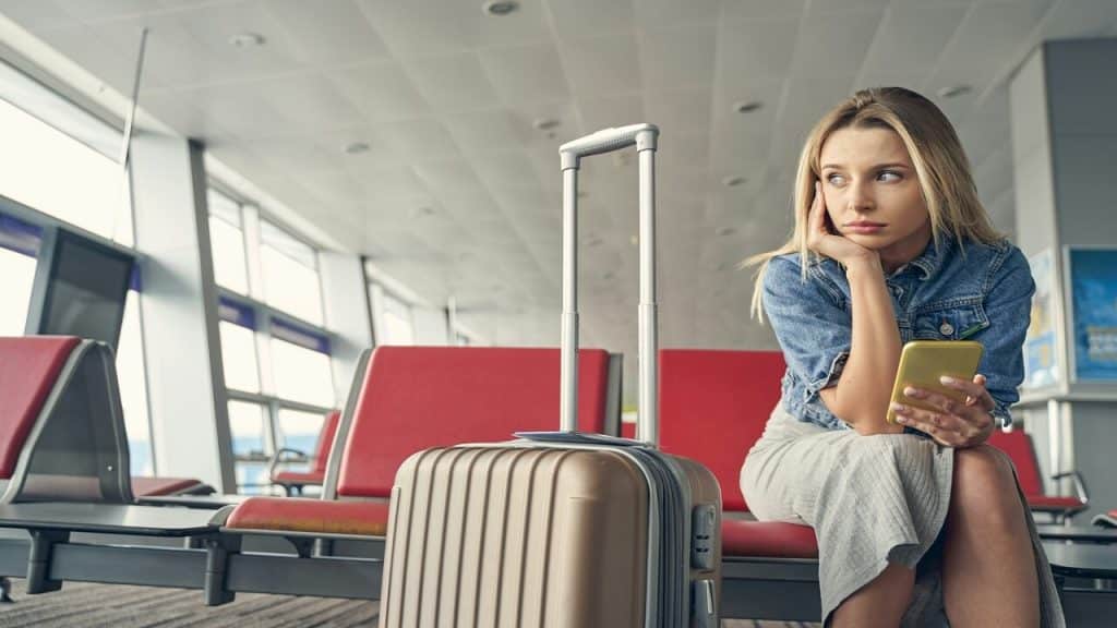 Woman waiting at the airport