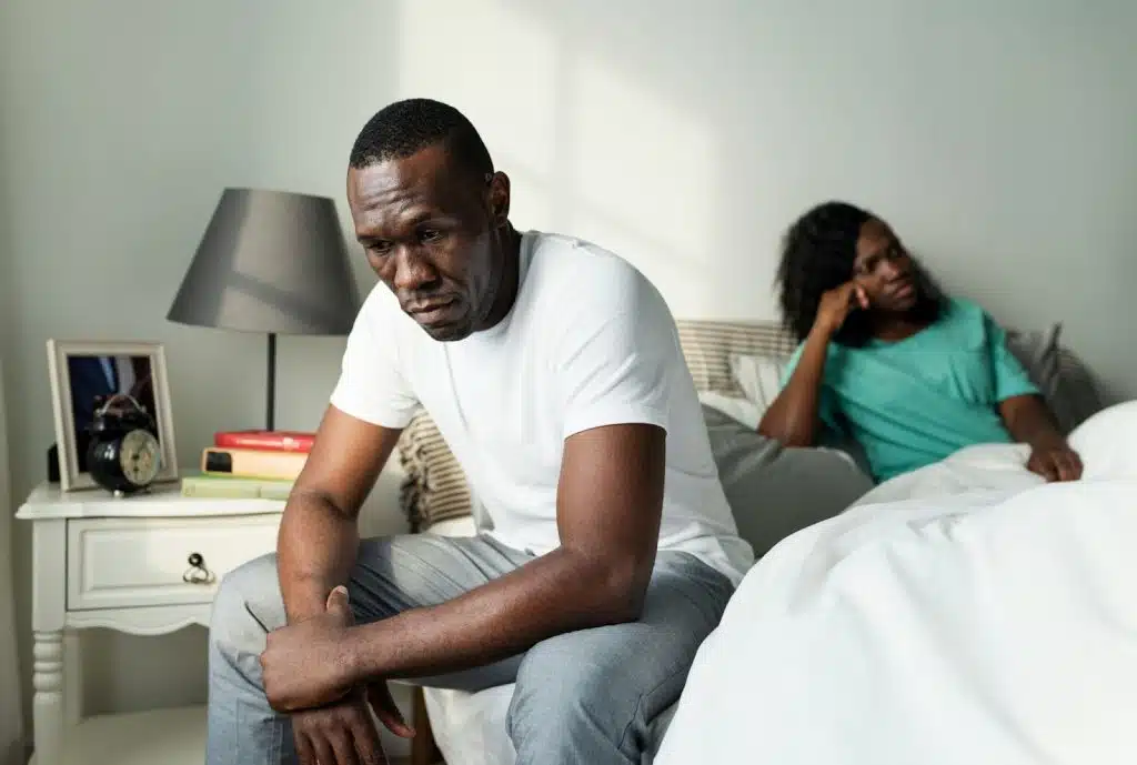 A man staring and being occupied 
