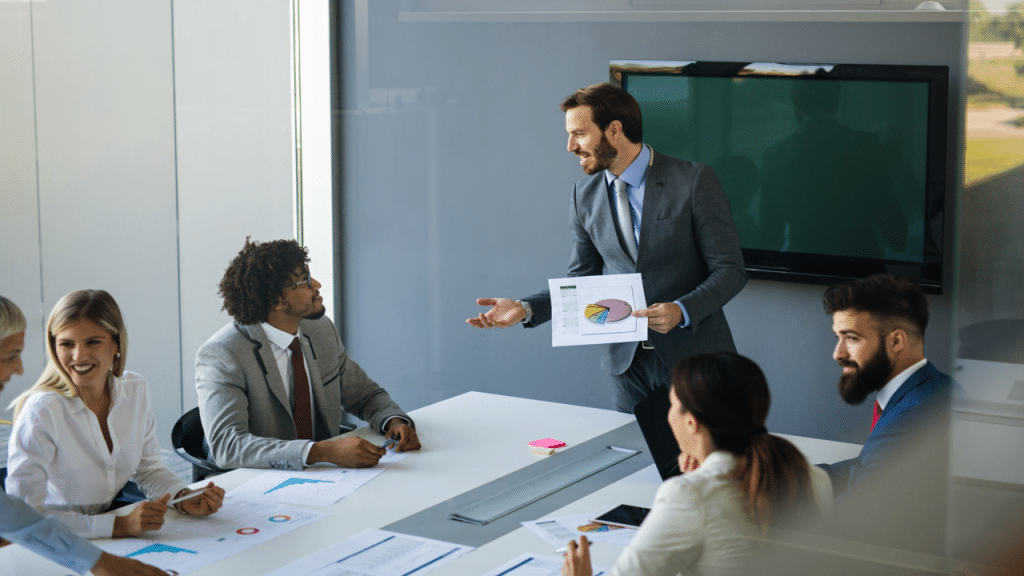 A man doing a business presentation