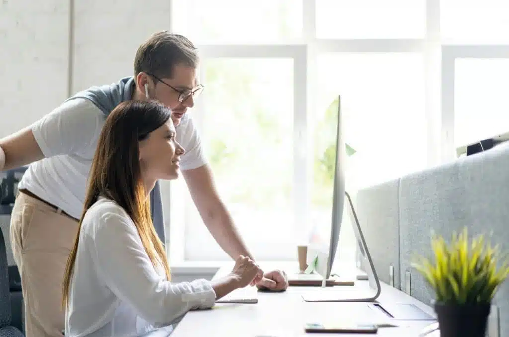 A man and woman at the office