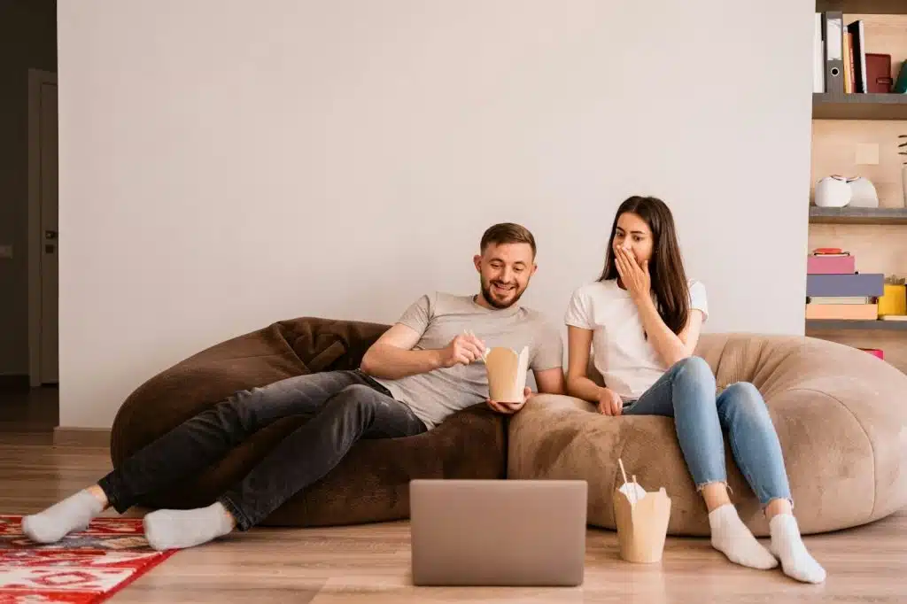 A man and woman having a good time