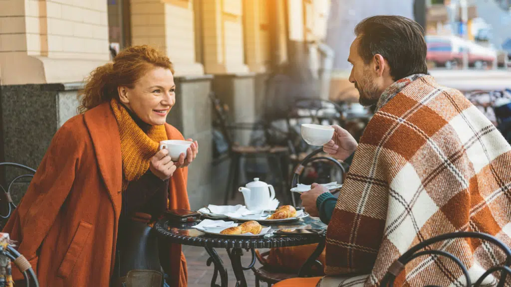 A couple at a coffee date
