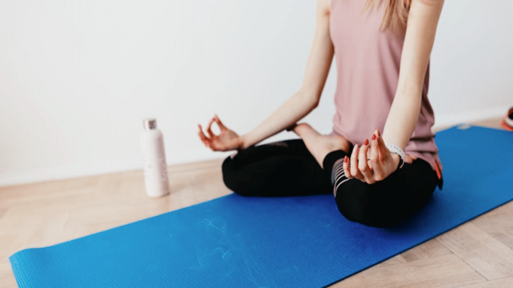 A woman doing yoga