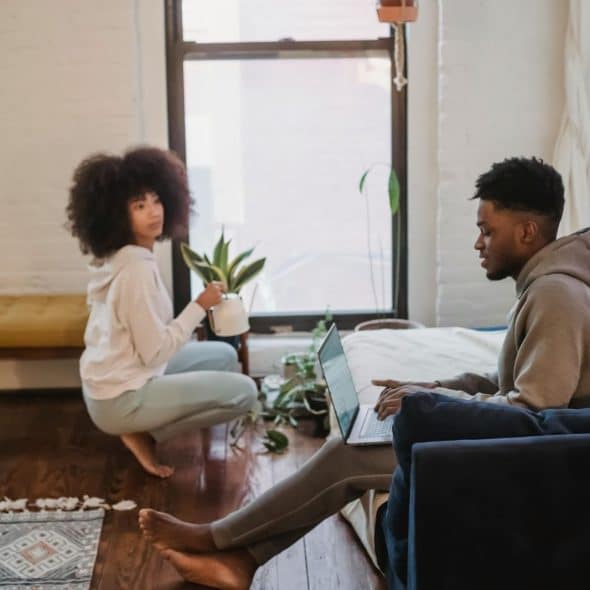 A man and woman in a relationship