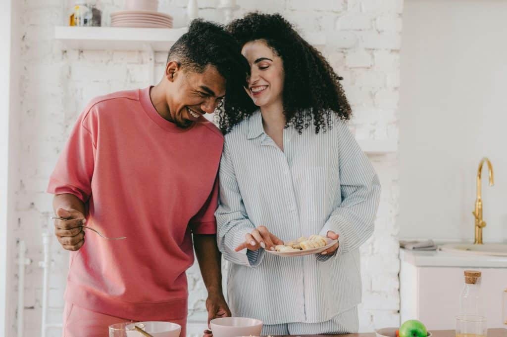 A man and woman happy together