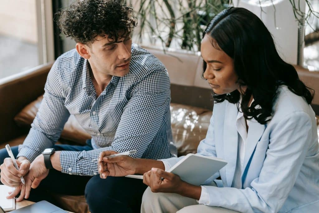 A man asking a woman