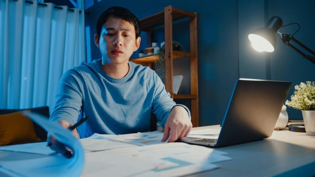 A man working the whole night