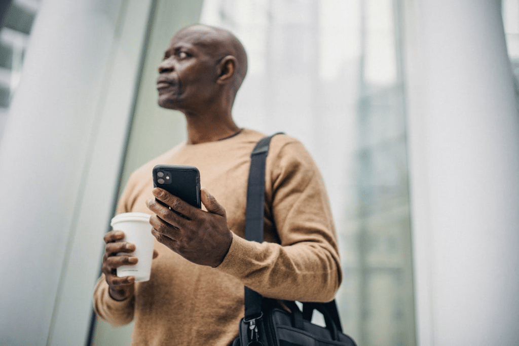 A man using his phone