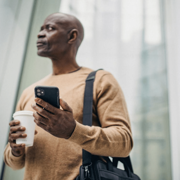 A man using his phone