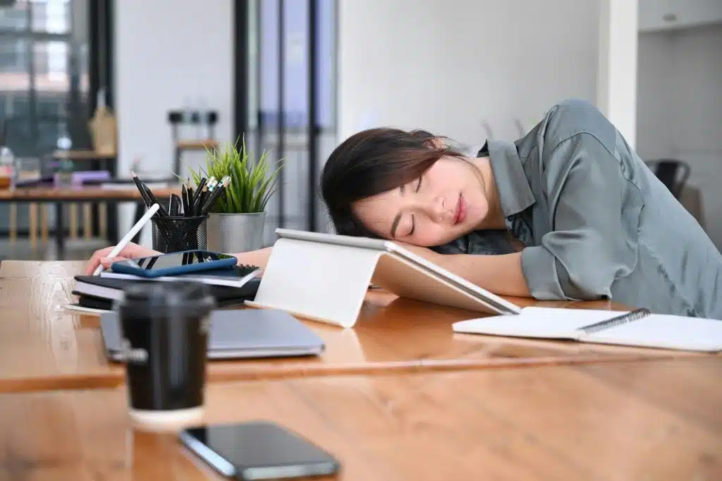 A woman having a nap time