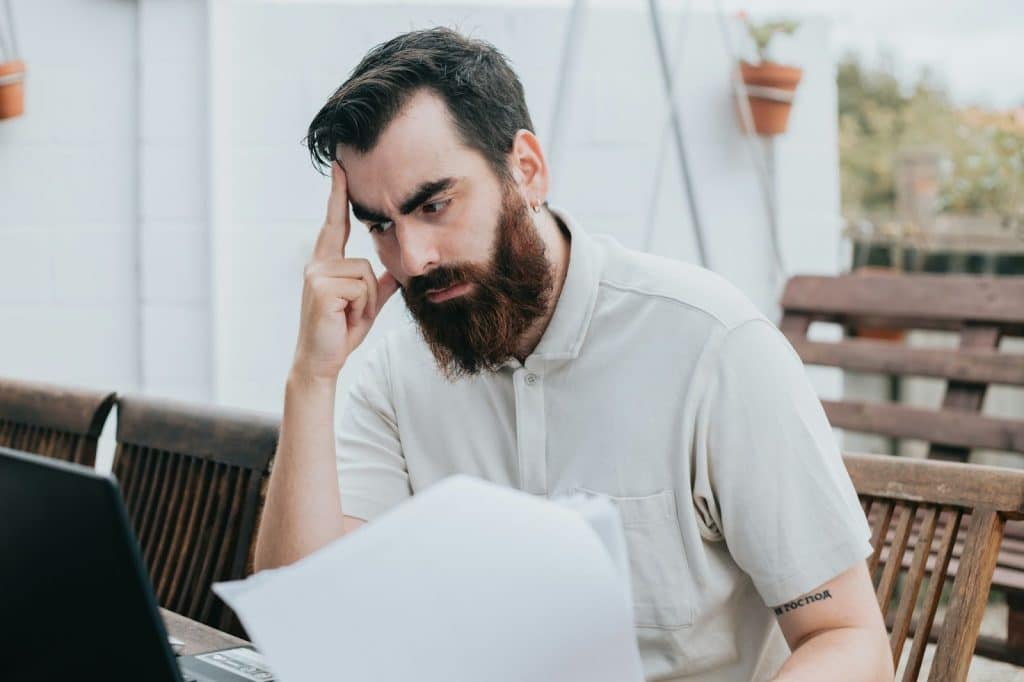 A man looking frustrated