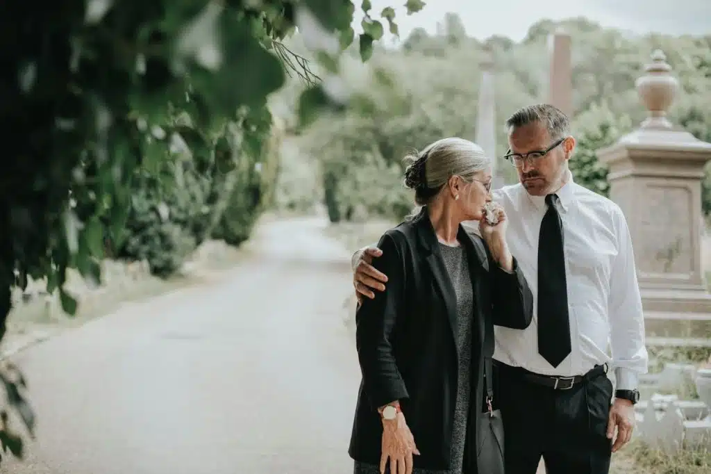A man and woman being emotional 