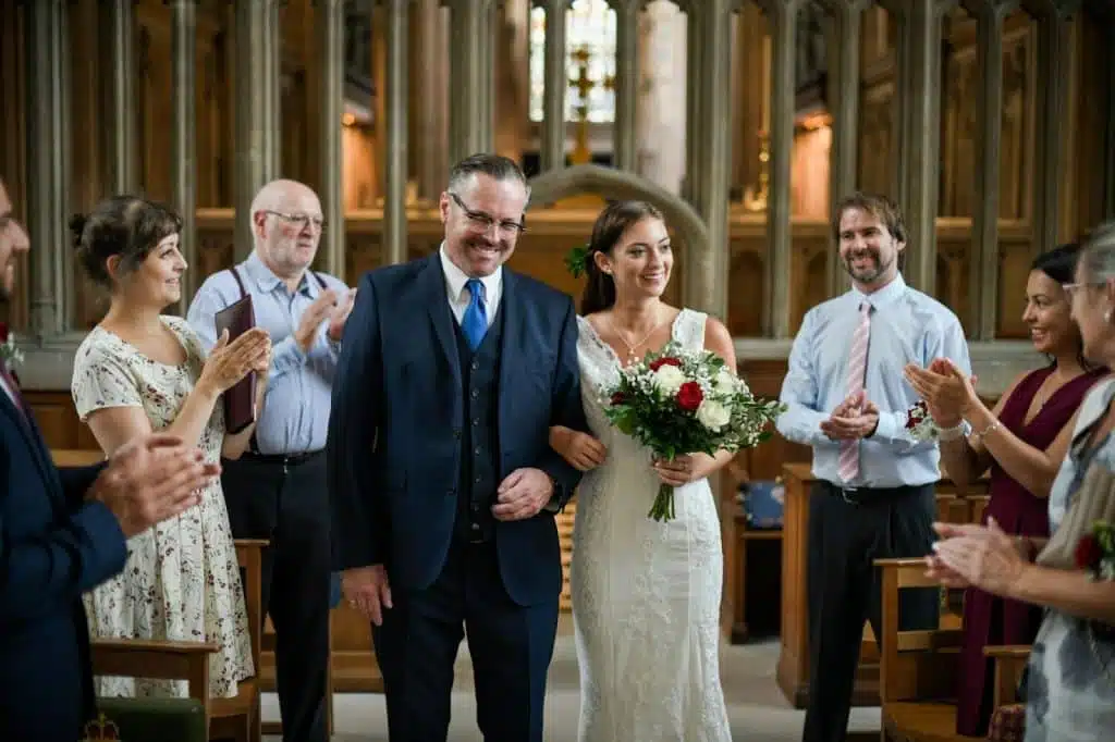 A man and woman just married
