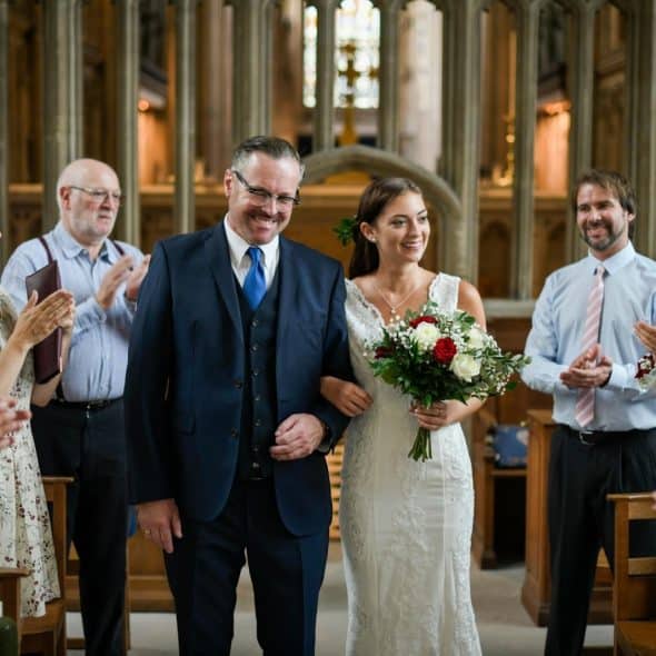 A man and woman just married