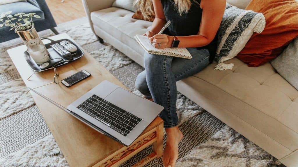 A woman fixing their family schedule