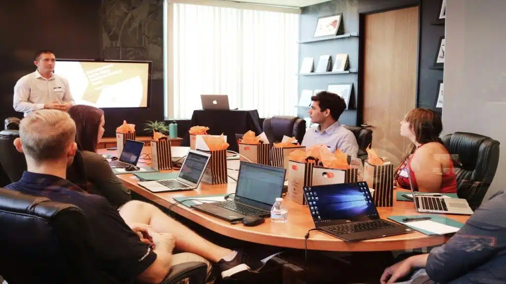 A man doing a business presentation