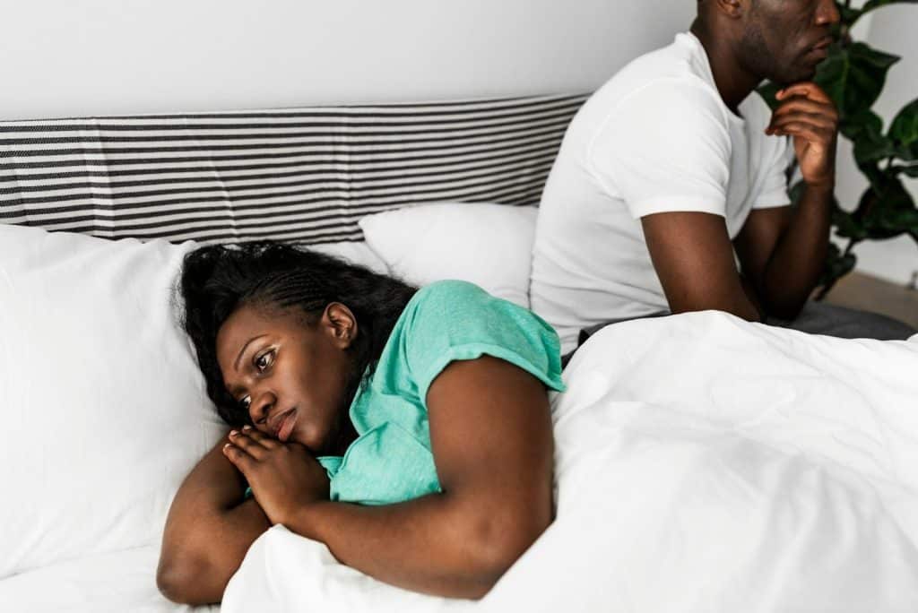 A man and woman not talking
