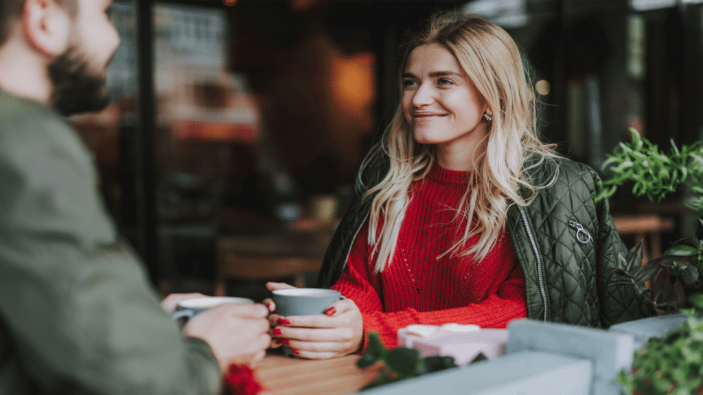 A couple at a coffee date
