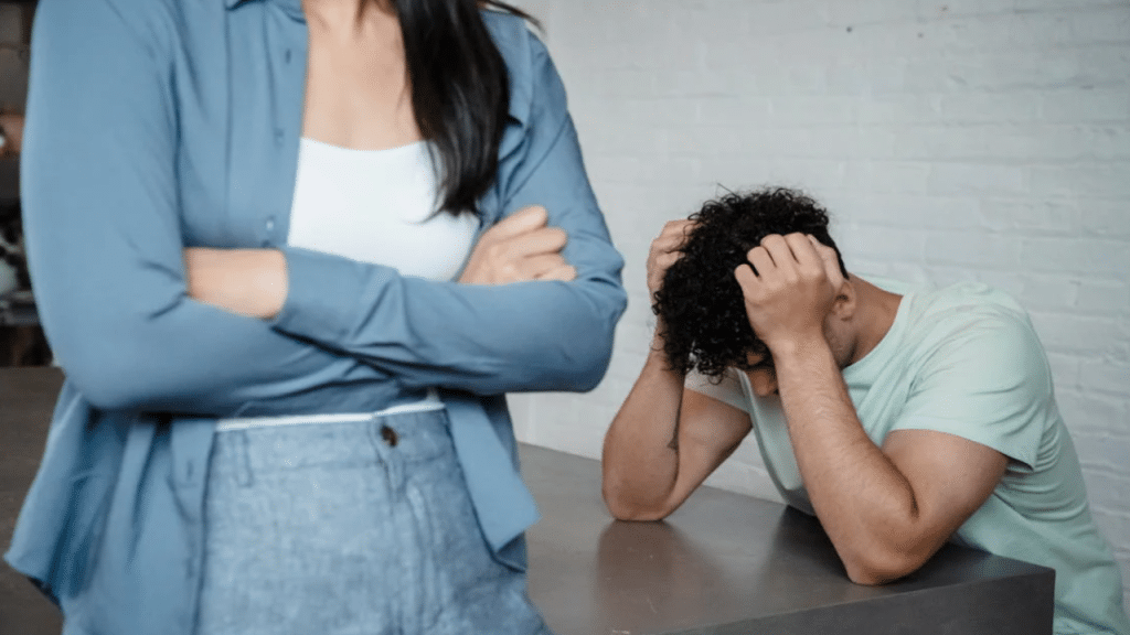 A couple having a conflict at home