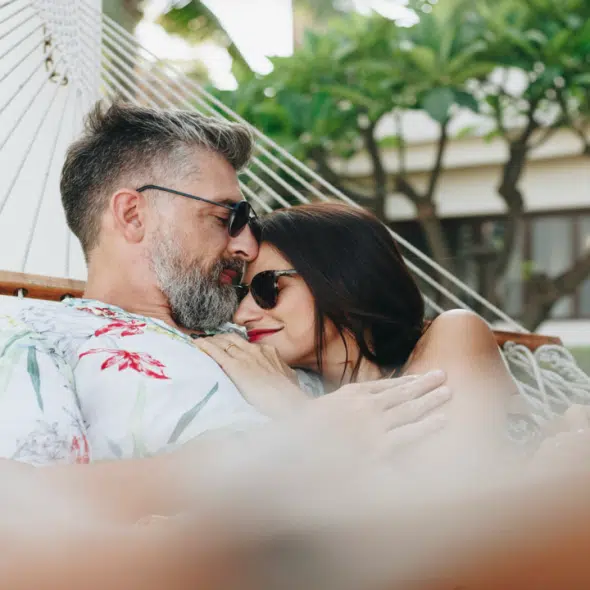 A couple on a hammock