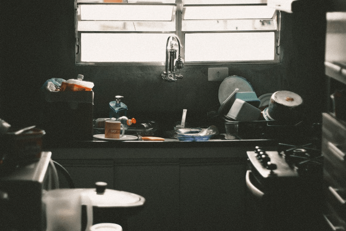 A messy kitchen
