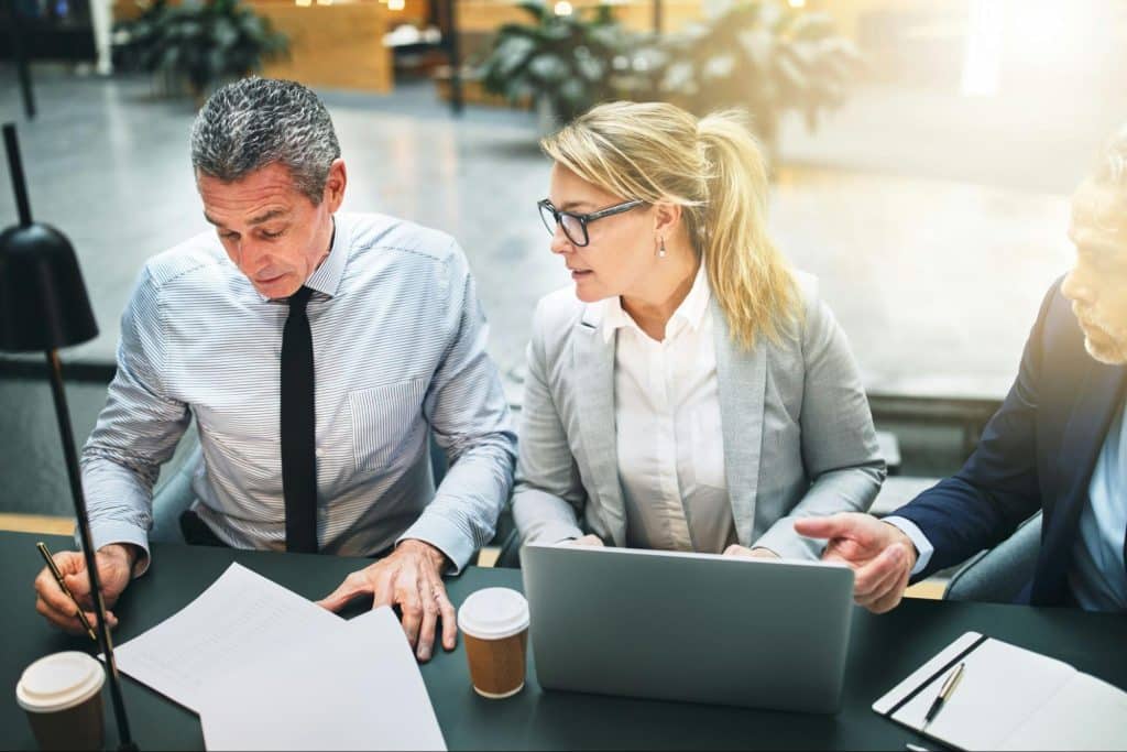 A man and woman at their work