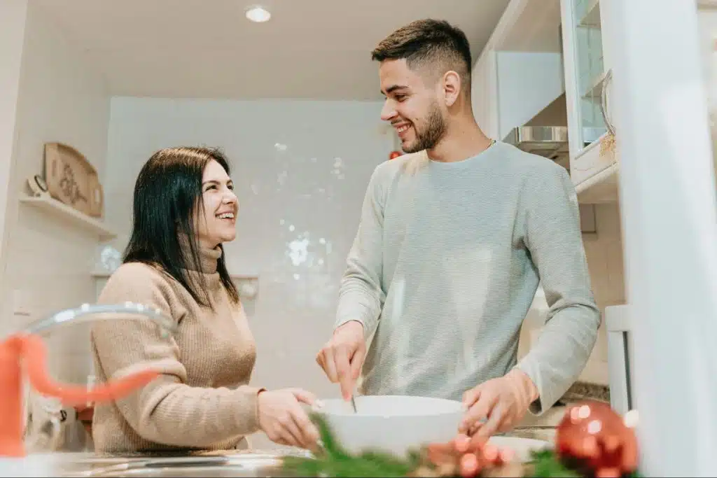 A man and woman having a conversation