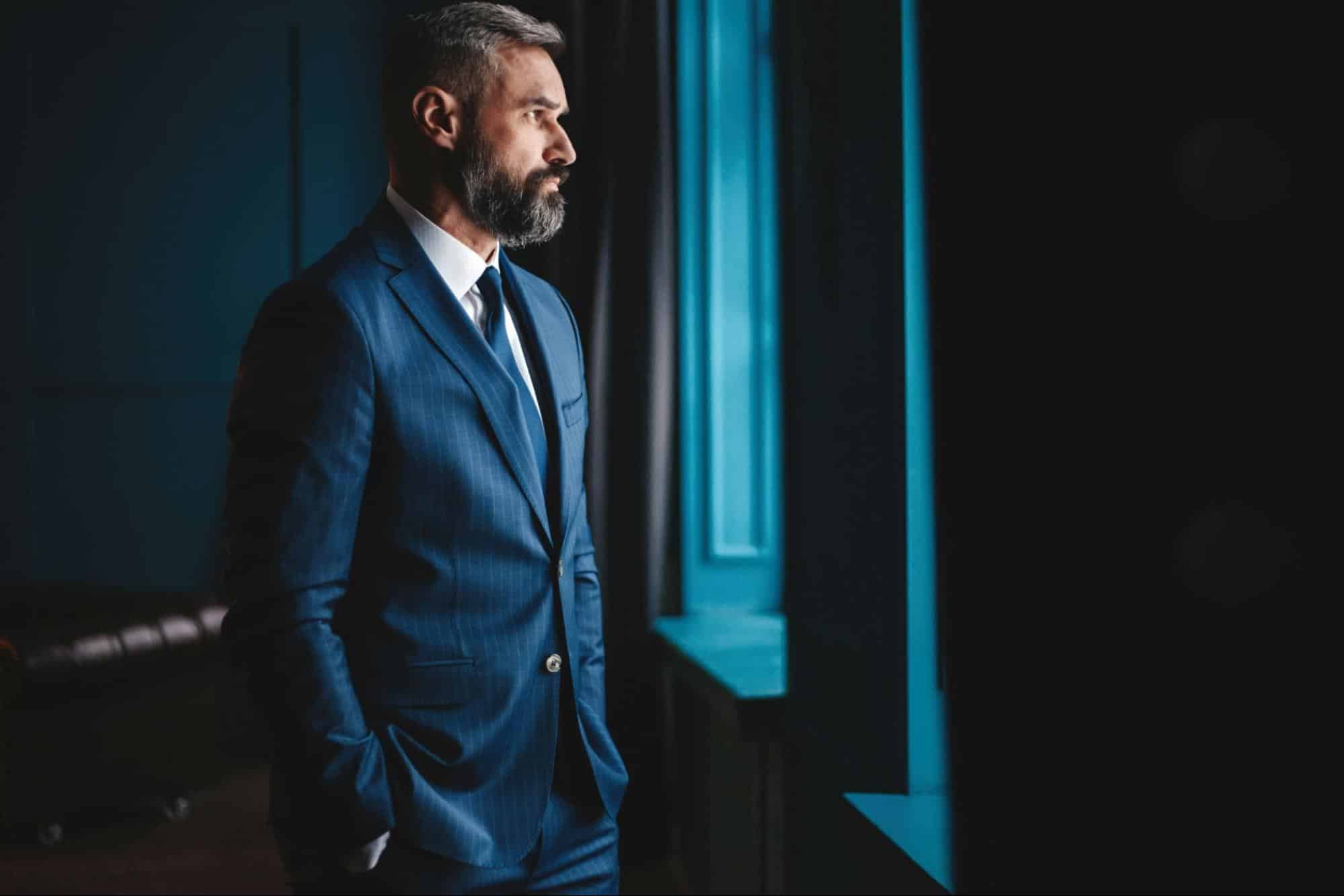 A man looking outside the window