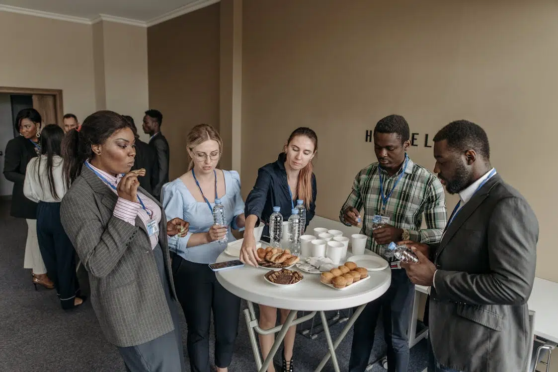 People at a networking event