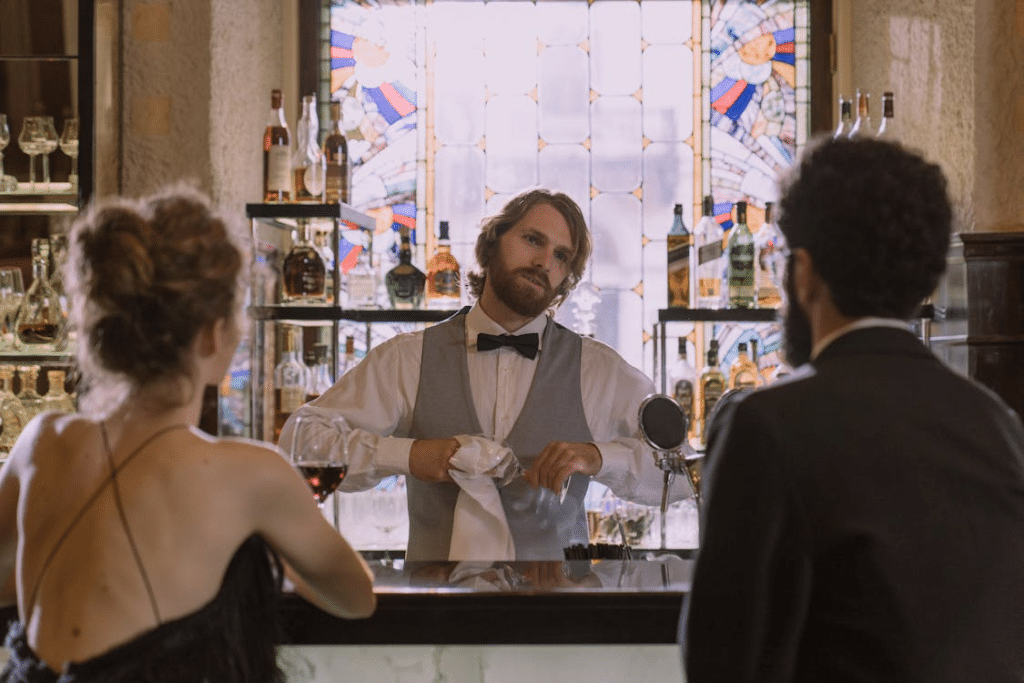 A man and a woman on a date