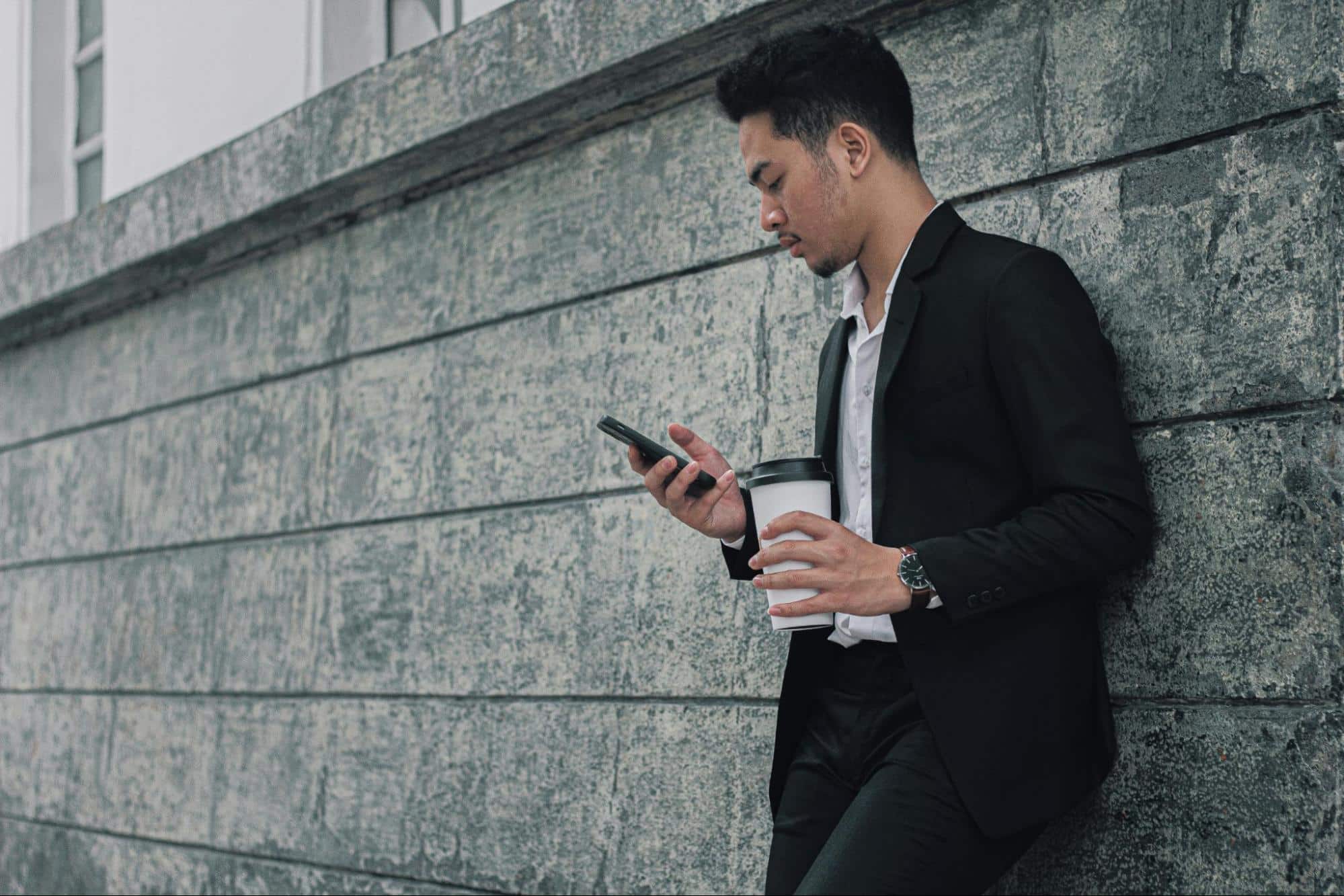 A man checking his phone