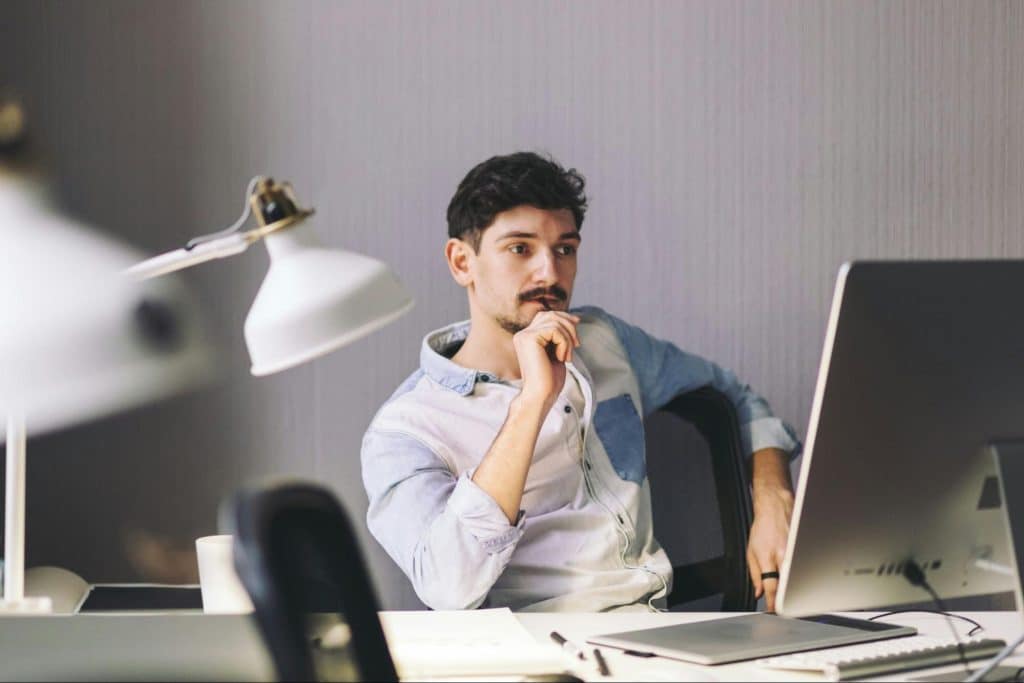 A man thinking