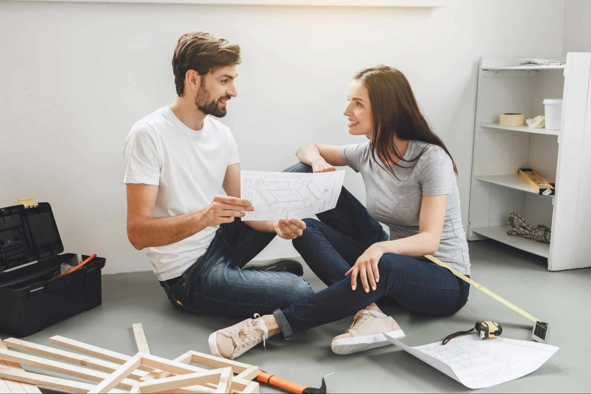 A man and woman planning