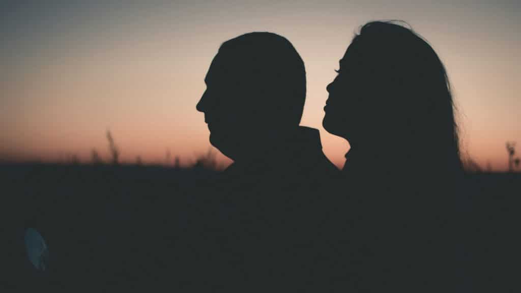 Silhouette photography of a man and woman.