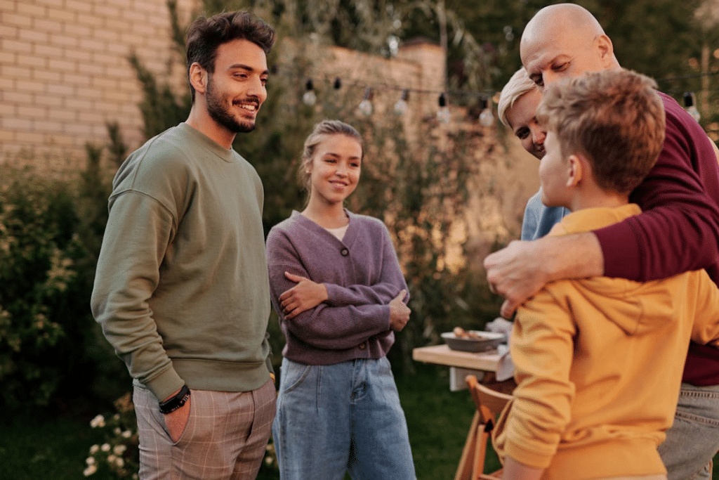 Happy multiethnic family enjoying time together