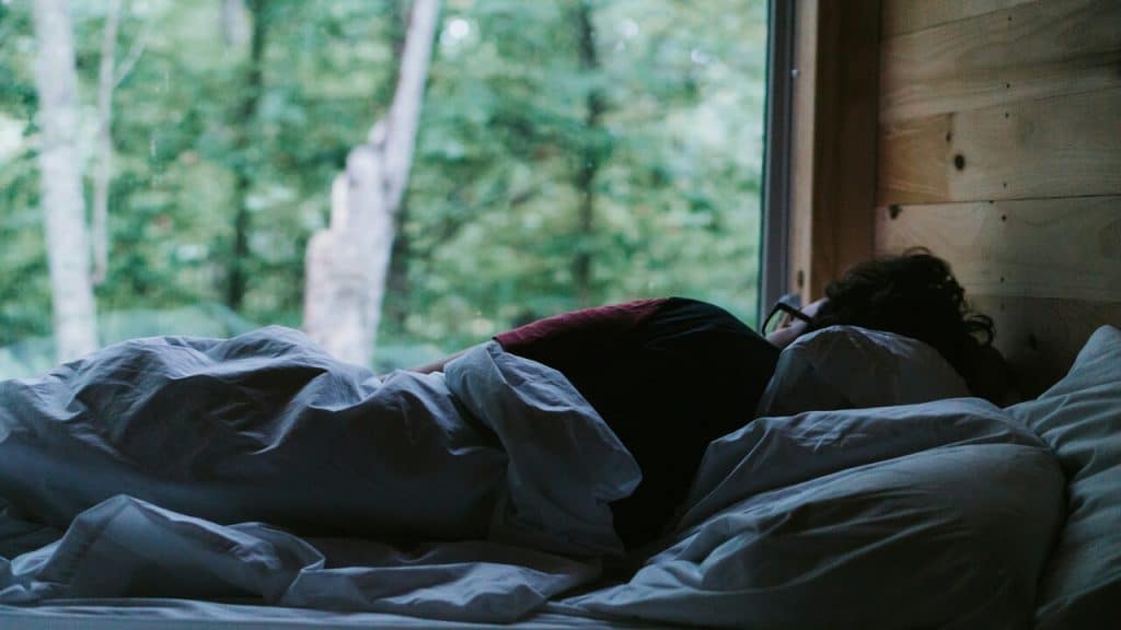 A man having a restful sleep