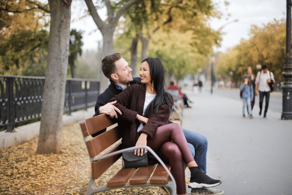 A couple talking