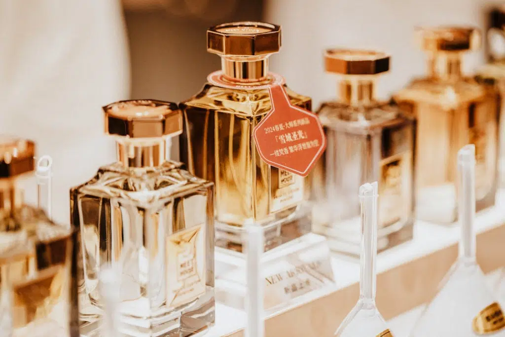 A photo of perfume bottles