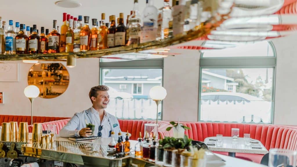 A man in a restaurant