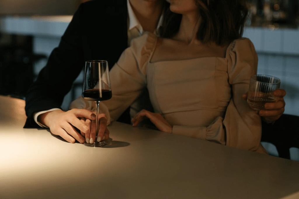 A man and a woman on a date