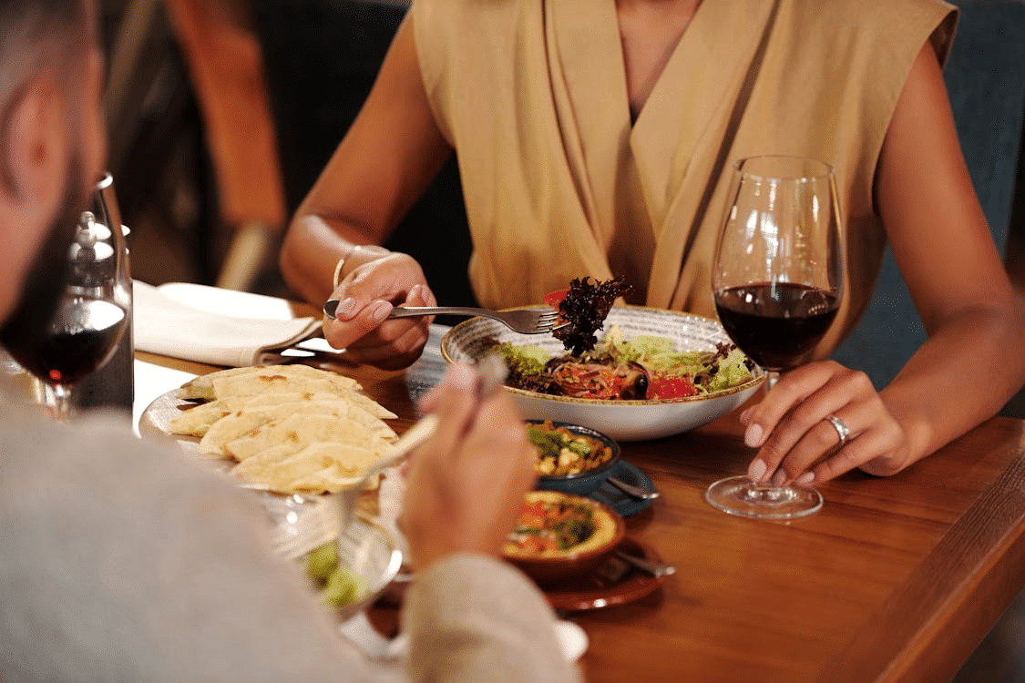 A man and a woman on a date