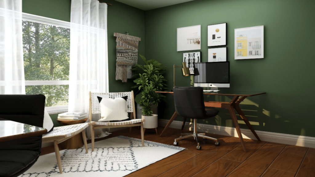 A clean home office