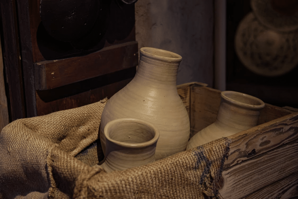 Pots in a basket