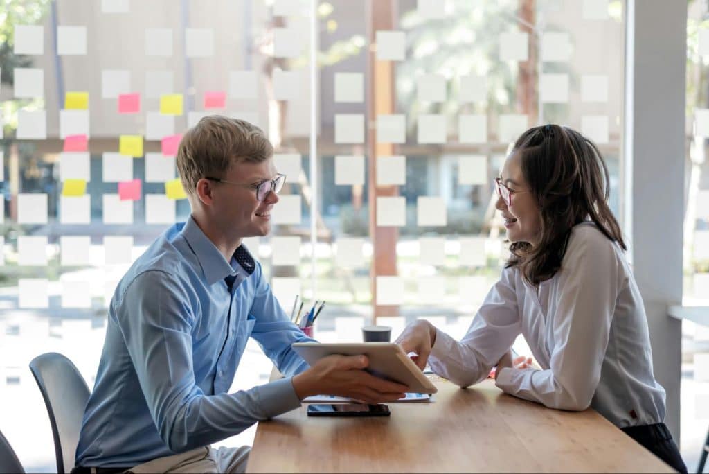 A man and woman agree with each other