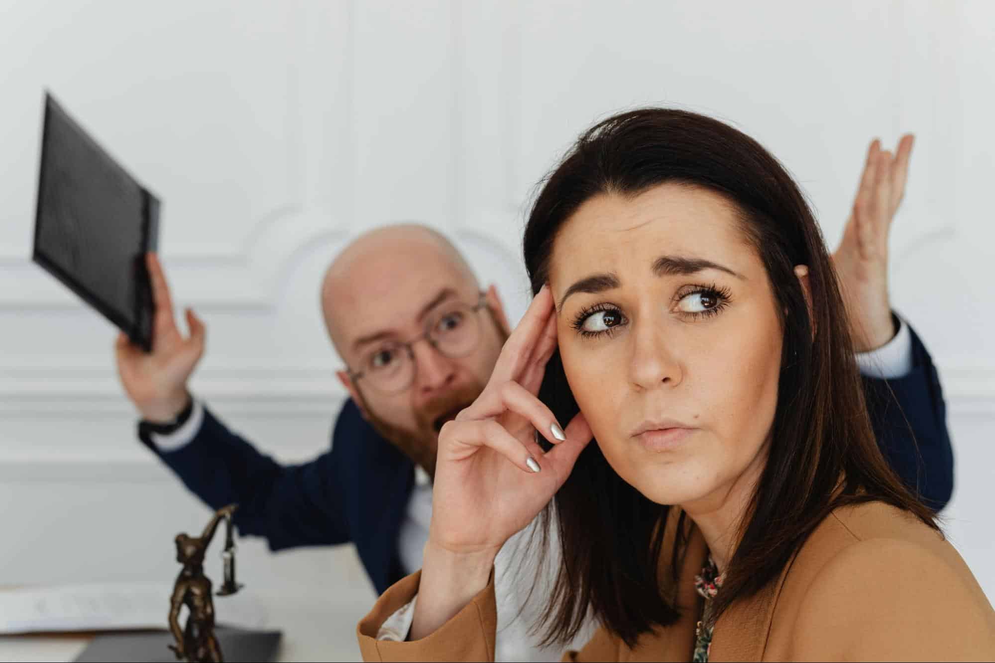 A man getting angry to woman