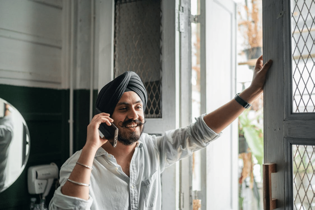 A man on a call